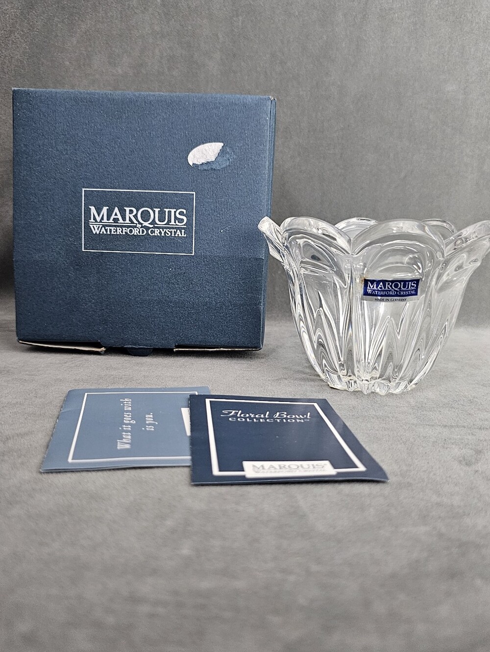 Vintage Marquis By Waterford, Crystal Tulip Bowl, Made In Germany B3-7